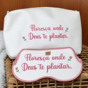 KIT PORTA ÓCULOS E ESPELHO NECESSAIRE